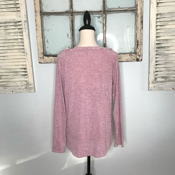 Gibson Buckle Knit Mauve Soft Sweater Women's Long Sleeve Size Large - Picture 4 of 9